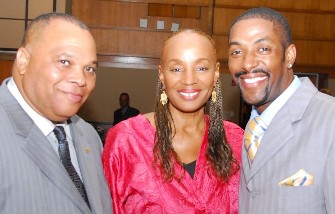 Susan Taylor, Editor of Essence Magazine, shares a moment with Barrington Bo Scott and James T